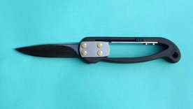 Flip knife - Black Carbon Composite - Gun Blued Blade